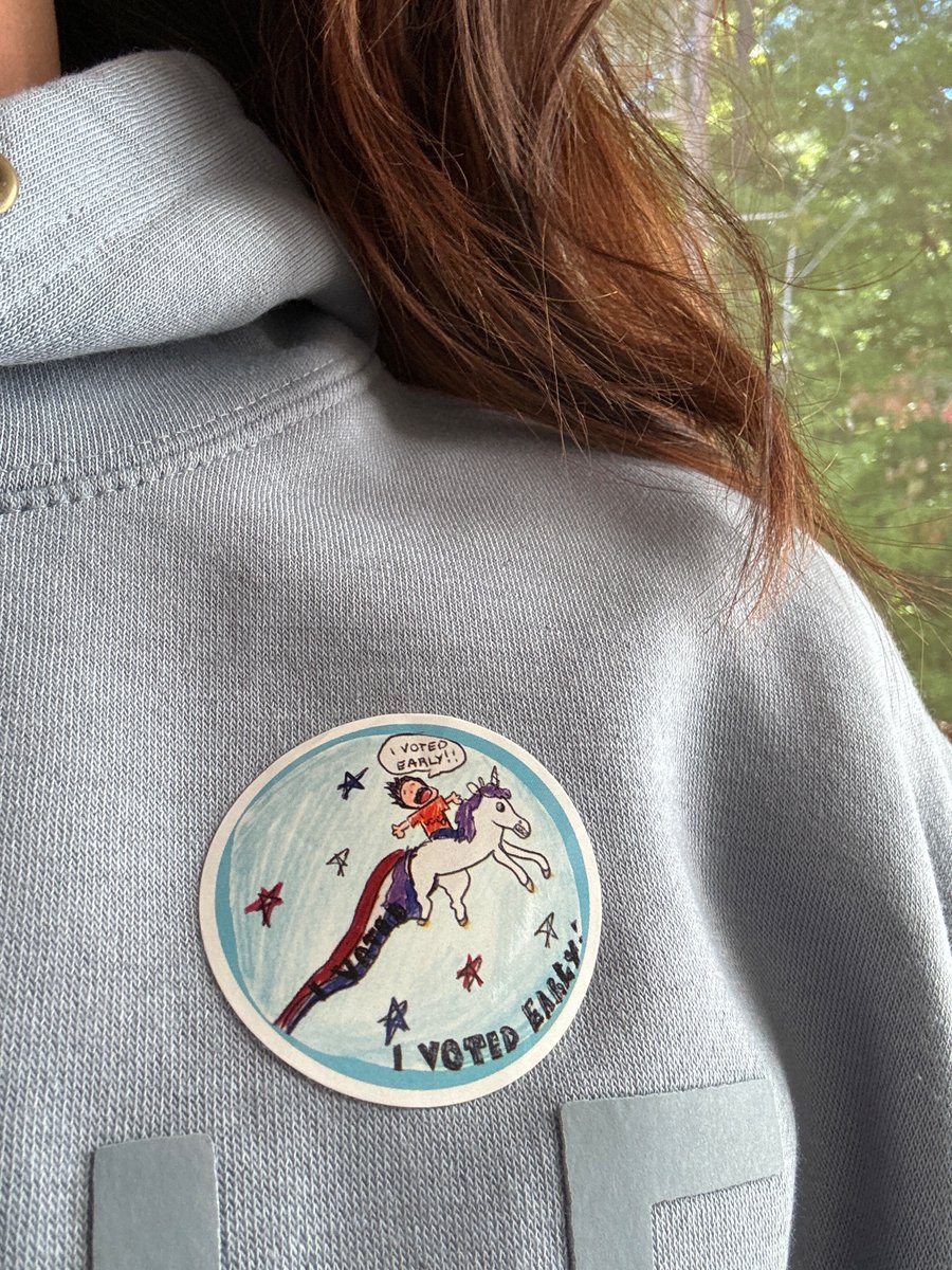 ChampagneBrain's tweet photo. There are so many reasons to vote early and this sick sticker is absolutely one of them. #ncpol https://t.co/OVeJCRaj8p