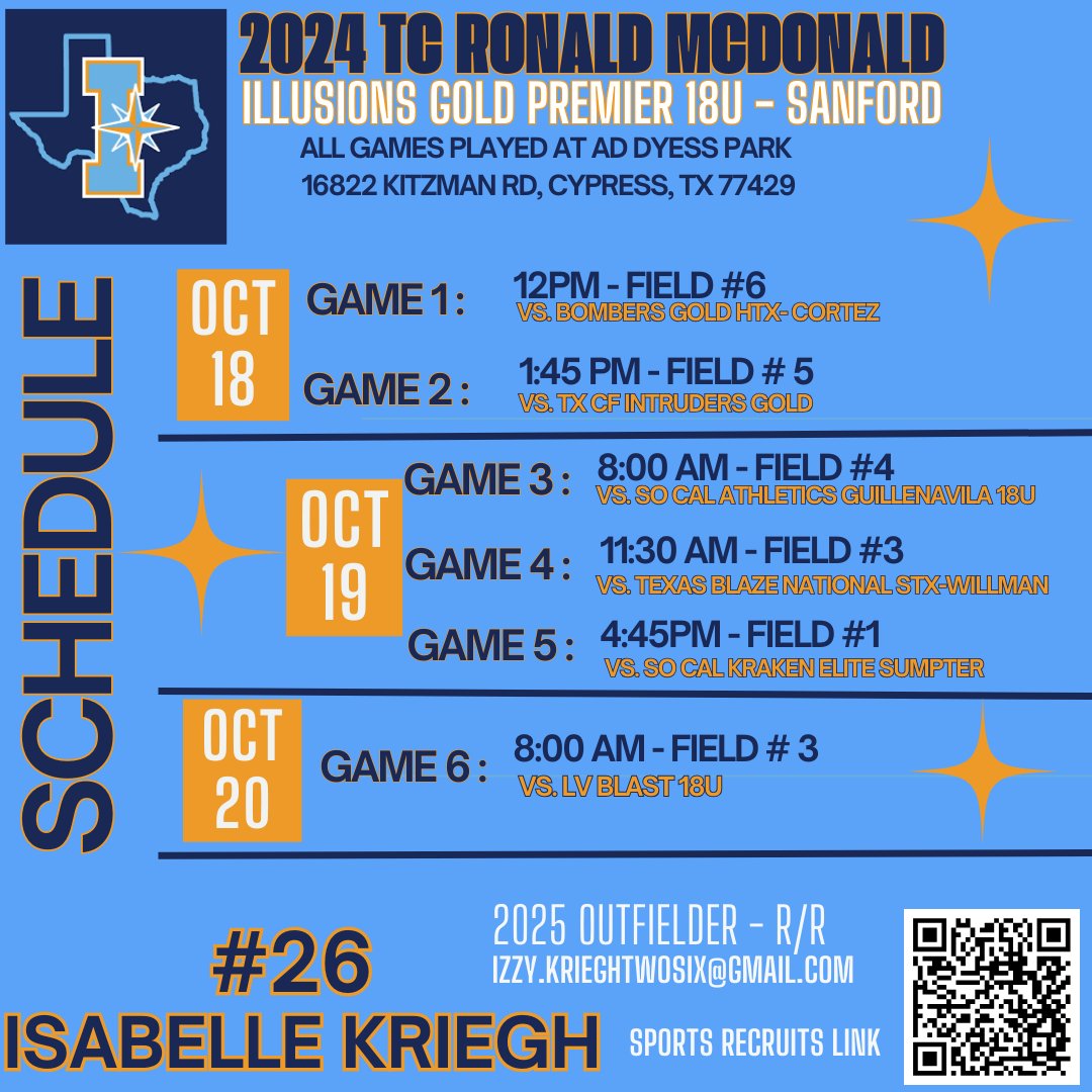 Weekend Schedule! Ready to be back on the field! <a href="/GoldCTX/">Illusions Gold Premier CTX 18U-Sanford</a> <a href="/cowgirlsoftball/">HSU Cowgirl Softball</a>  <a href="/chipkick24/">Casey Wilson</a>