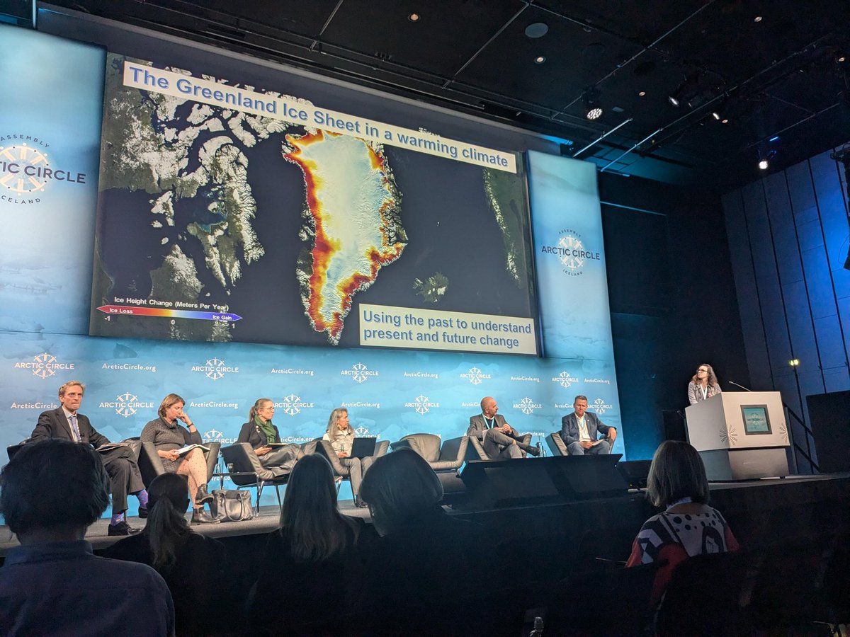 Dr Kelly Hogan explains how the Greenland Ice Sheet is losing ice 🧊 4 x times faster than it was in the 1990s to parliamentarians and policymakers at #ArcticCircle