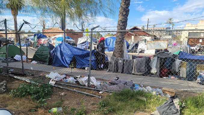 2Trump2024's tweet image. Meanwhile, in Phoenix...This is how Americans are living.