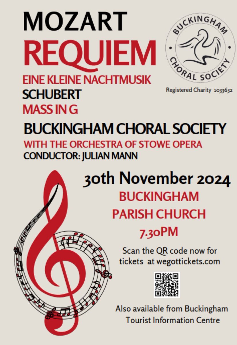 #NewConcertMc
30 November 2024 <a href="/BuckinghamTIC/">Discover Buckingham</a>
<a href="/BuckinghamCSoc/">Buckingham Choral</a> presents a marvelous 
#Mozart &amp; #Schubert concert sponsored by
<a href="/GLeaverLLP/">Geoffrey Leaver Solicitors</a>:
#Mozart #Requiem
#Mozart #EineKleineNachtMusik
#Schubert #MassInG!
#music #Londoners #concert #London
<a href="/ThisIsLondonmag/">This Is London</a>
wegottickets.com/event/623893