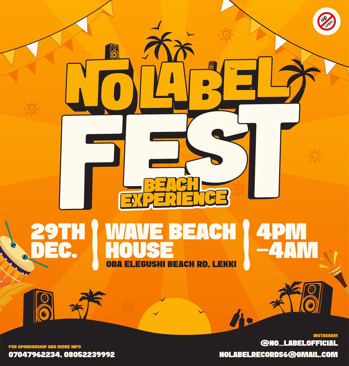 🎉 Dive into a world of color and fun at the Nolabel Fest Beach Experience! 🌊✨ Join us for an unforgettable night where the rhythm of the waves meets the heartbeat of the carnival. Let’s celebrate life, laughter, and love under the stars! 🌟💖 #Nolabelfest #BeachCarnival