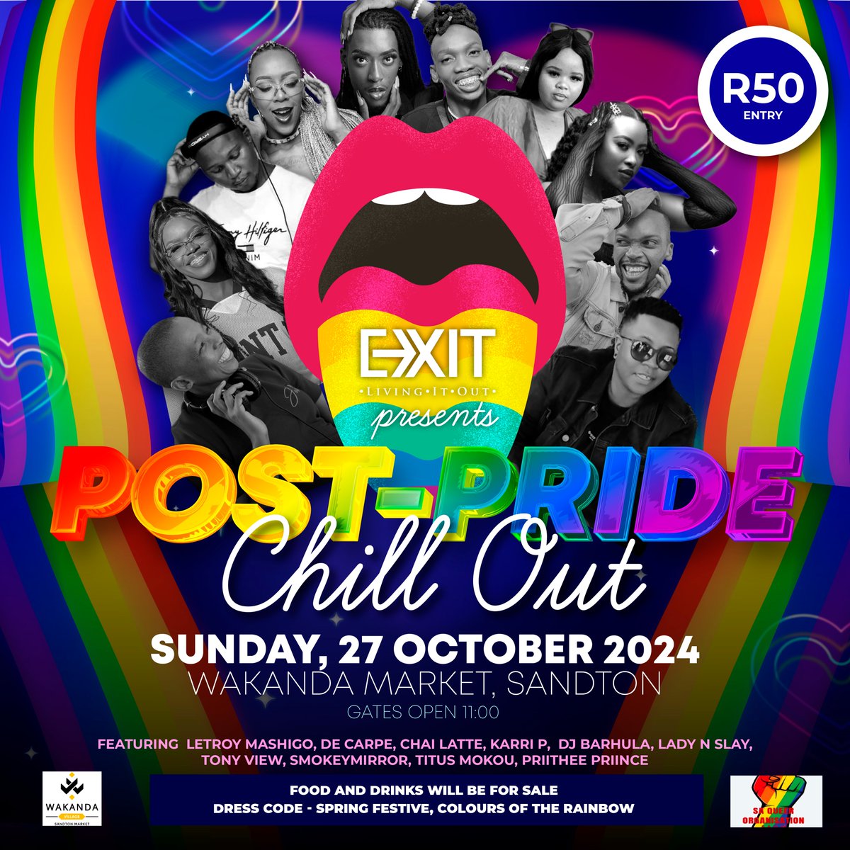 exitnewspaper's tweet image. JOIN US ON 27 OCTOBER FOR OUR POST-PRIDE CHILL OUT!