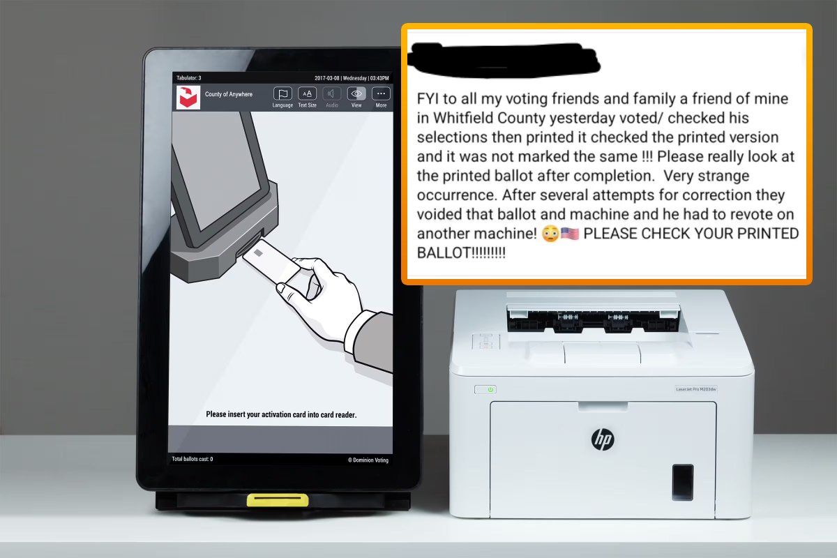 BREAKING: Congresswoman MTG just reported that a voter in her district caught a Dominion voting machine flipping their vote to another candidate, likely from Trump to Kamala

Georgia has the most corrupt election system in the country. Voters make selections on machines and then