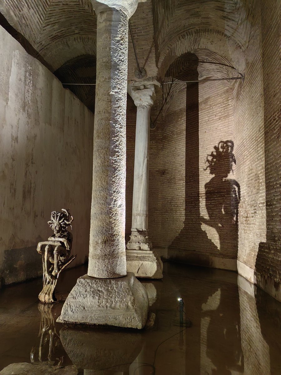 thehiddenfaceof's tweet photo. Ancient and modern Medusa (Gorgons) of the Basilica Cistern https://t.co/40KnR0Mkvc