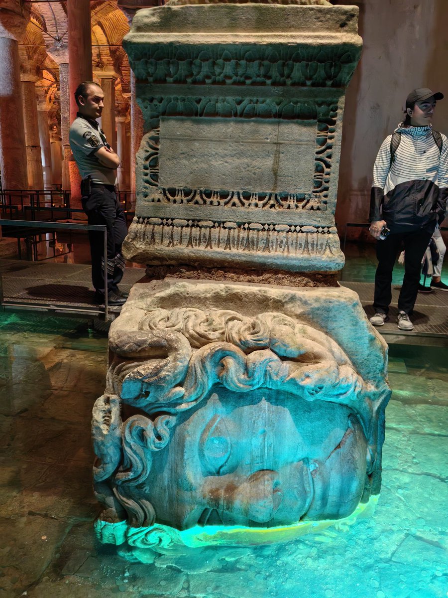 thehiddenfaceof's tweet photo. Ancient and modern Medusa (Gorgons) of the Basilica Cistern https://t.co/40KnR0Mkvc
