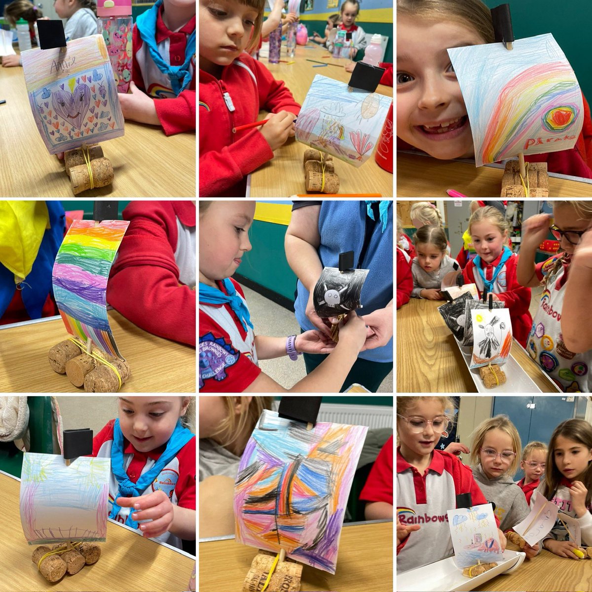 The sails are on. Colourful Rainbows rafts. #hernebay