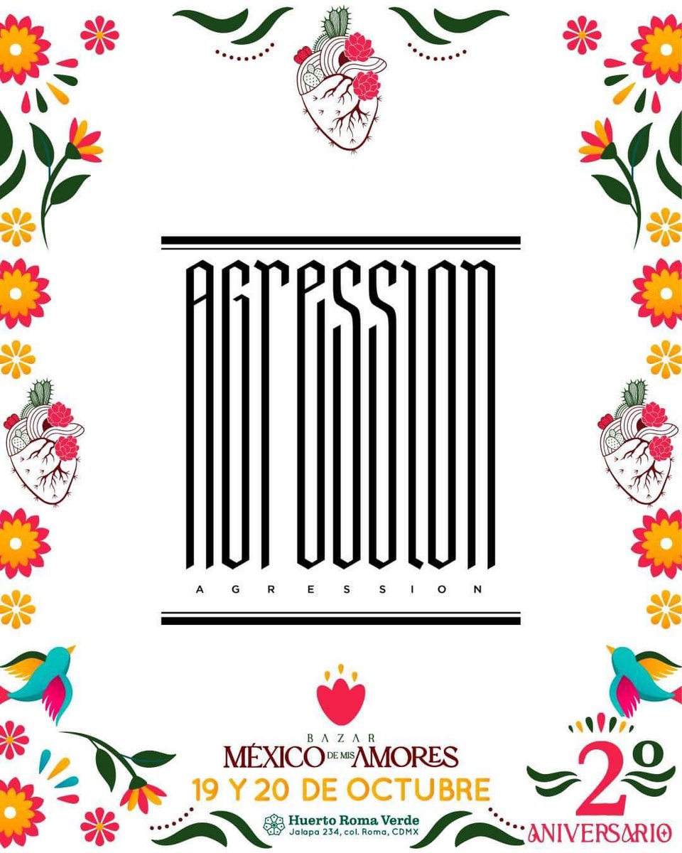 AgressionA's tweet photo. Este fin de semana: 19 y 20 de octubre visítanos en #BazarMéxicodemisAmores, ubicado en @HuertoRomaVerde.
 
Encuentra nuestros diseños inspirados en la cultura japonesa.

📍 Jalapa 234, Roma Sur, CDMX
⏰ 10:30 a 19:00 hrs.
🚪 Entrada Libre https://t.co/RaUb4CaYin