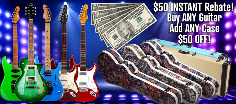 $50 Instant Rebate on All Guitars!

Buy ANY Guitar on the site- SBS, Slick, Xaviere, Acoustic and add ANY case or gig bag, apply the coupon and get an INSTANT $50 Savings!

Use code: GUITAR50OFF
During checkout and get an instant $50 rebate in your order!

guitarfetish.com/Save-50-with-G…