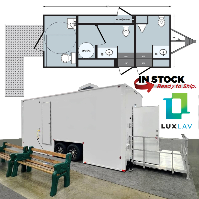 luxlavtrailers's tweet image. 🚻 LuxLav’s 3-Station ADA+2 Restroom Trailer: 2 standard restrooms + 1 ADA-accessible restroom with ramp. Ideal for events, weddings, &amp;amp; construction. Ready to ship! 🚚

📞 Contact us: (855) 589-5281 
vist.ly/3mj7cka

#ADAAccessibility #PortableRestrooms #EventPlanning