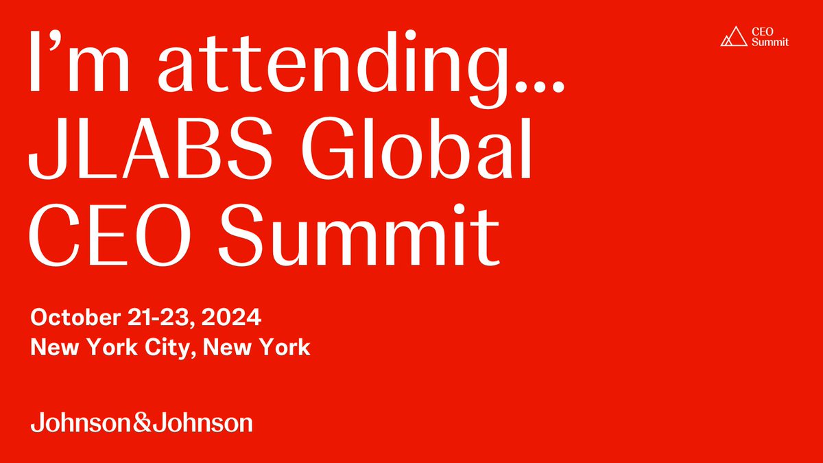 1AlanSun's tweet photo. Looking forward to attending the #JLABSCEOSummit! This is a unique chance for our JLABS team, alumni, residents, and CEOs to come together to discuss the JLABS experience, and what it takes for them to bring their companies to the next level.

#MyCompany https://t.co/8W3HCixHIk