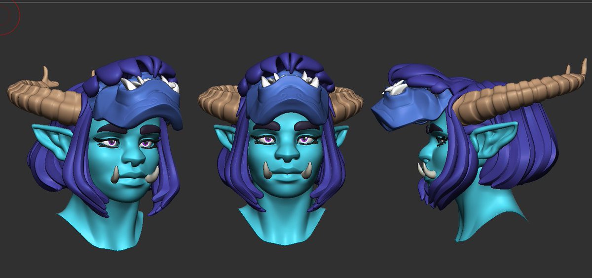 Vital_Ire's tweet photo. Some Scian Doodles on her Oni mask last night for funsies and some alt stuff  #shadowrun https://t.co/SyzTgGKPKm