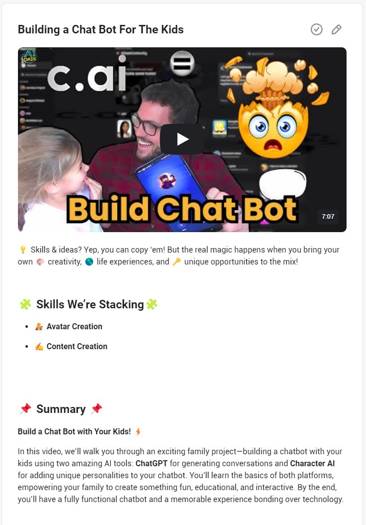 AI_Dadpreneur's tweet photo. Just Dropped This in Level 3 of Our Community!!! 🚀👨‍👦

Check out the latest video on building a chatbot with your kids using ChatGPT and Character AI! 🎥🤖 Want a sneak peek? Here's the link to YouTube!👇
https://t.co/R8Wf3hwUiM

#AIDads #ChatbotBuilding #AIForKids #TechSavvyFamilies #RaisingCreators