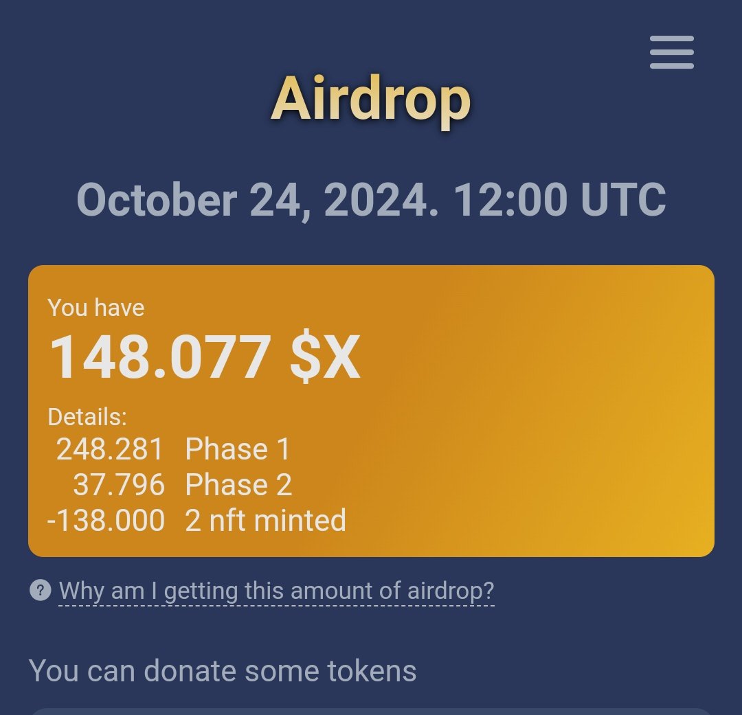 VaveylaCrypto's tweet photo. Xempire Airdrop Token Distribution took place ❗

I won a total of 285.000 X

X = 0.00024

Nft Holders to Convert to X Token on October 24 
Share how many you have won

30 Days those who keep X in their wallet will qualify for other airdrops
$X #XEmpire #xempirecombo #Major #Tapswap