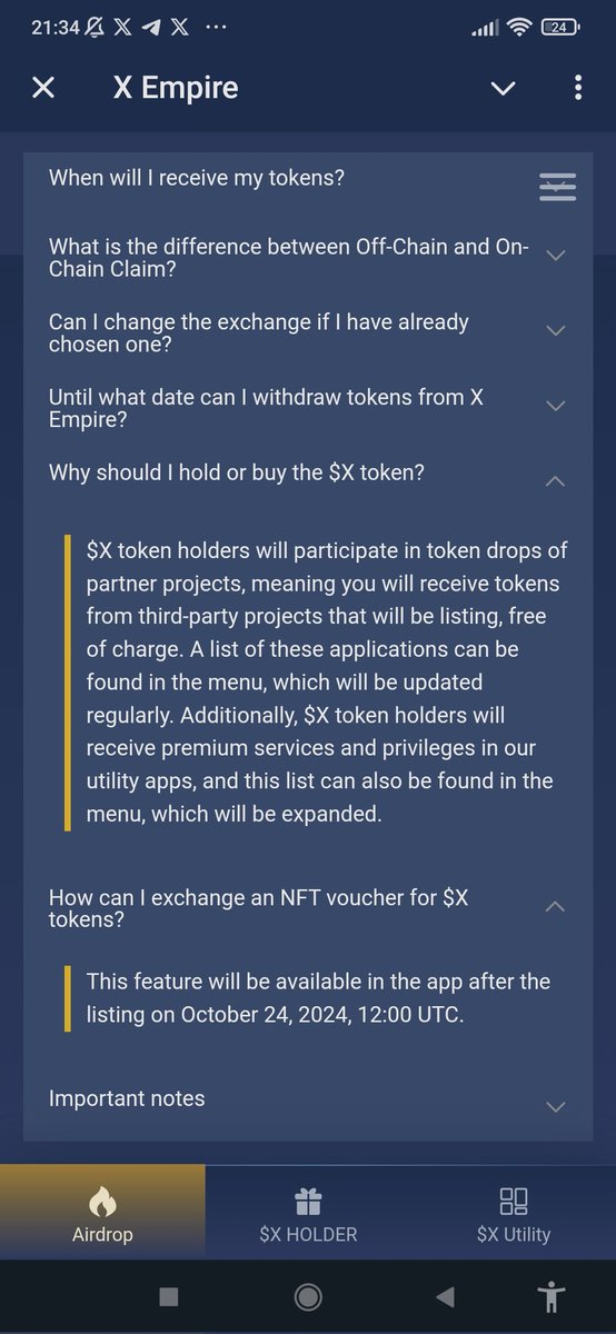VaveylaCrypto's tweet photo. Xempire Airdrop Token Distribution took place ❗

I won a total of 285.000 X

X = 0.00024

Nft Holders to Convert to X Token on October 24 
Share how many you have won

30 Days those who keep X in their wallet will qualify for other airdrops
$X #XEmpire #xempirecombo #Major #Tapswap