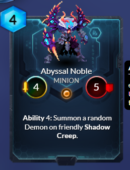 Duelystgg's tweet photo. Card of the day: Abyssal Noble
For sustaining creep decks
#duelyst #duelystGG #gamedev #videogame #videogames #gaming #cardgame #cardgames #tcg #ccg https://t.co/m5fTkLWkGo