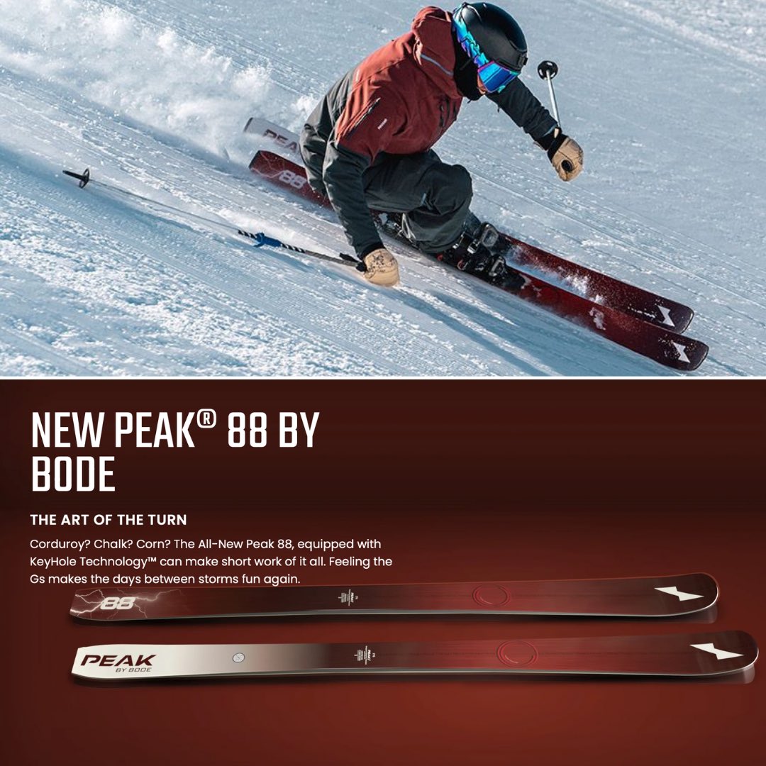 The wait is over! We’re excited to finally introduce the 2024/25 Peak Ski lineup. We've kept most of our skis just how you love them, but this season's lineup includes a new and improved Peak 88 by Bode, and after a major upgrade the extra performance is going to blow your mind.