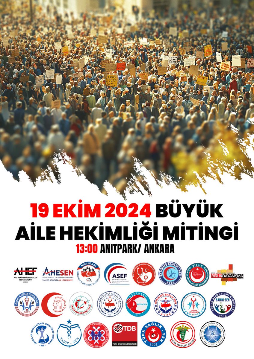 GELİYORUZ....
Aile Hekimliği için
Özlük haklarımız için 
Can güvenliğimiz için,
Aile hekimleri, Aile Sağlığı Ebe Hemşireleri ve tüm sağlık meslek profesyonelleri Eziyet Yönetmeliğine HAYIR demek için Ankara'da buluşuyoruz.
Birlik ve Dayanışma ile kazanacağız!
Meslek onurları için