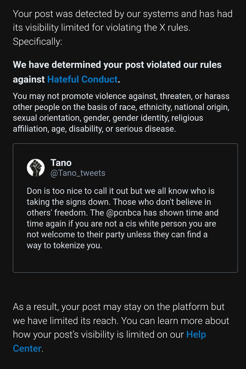 Apparently calling out hate is now hate on x