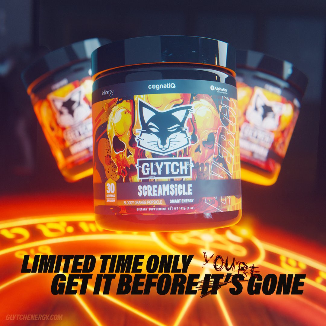 Team_cR's tweet photo. Spooky SZN is right around the corner 👻🎃 - Try @GLYTCHEnergy SCREAMSICLE and use code “TeamcR” for 20% off check out! https://t.co/QOM5xldVIO
