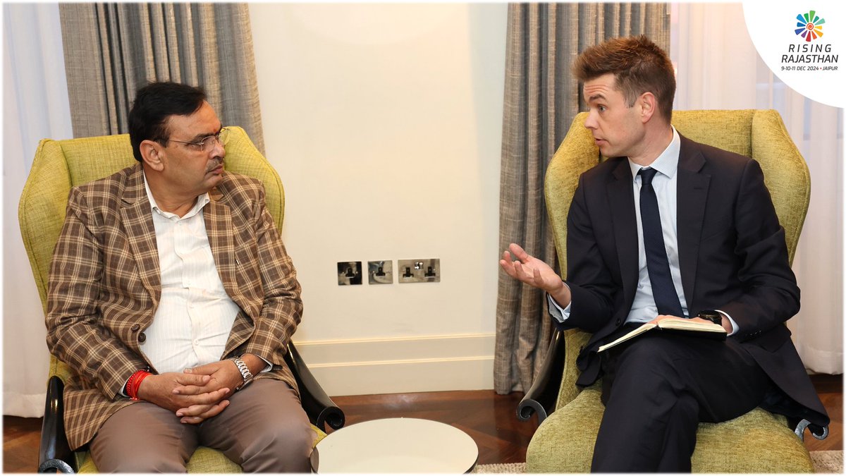 As part of the 'Rising Rajasthan' Global Investment Meet, Hon'ble Chief Minister Shri Bhajan Lal Sharma, accompanied by a high-level delegation, held meetings with prominent UK-based companies in London.

The Chief Minister extended a formal invitation to these companies to