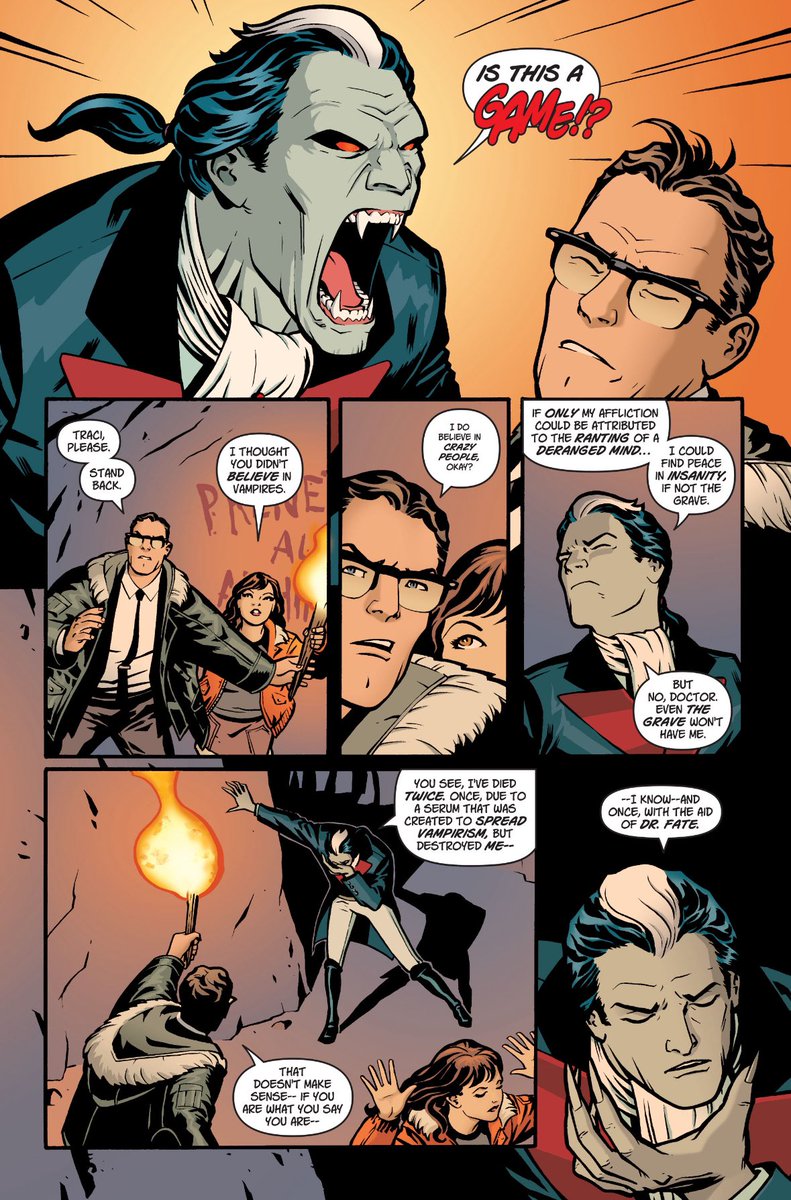 chelsdaniel280's tweet photo. A Skeptic Meets a Vampire 🧛‍♂️
(Tales of the Unexpected #2 - “Architecture &amp; Mortality, Part Two” - Brian Azzarello, Cliff Chiang, Patricia Mulvihill, and Jared K. Fletcher)
#DoctorThirteen #IVampire
#AndrewBennett #TraciThirteen
#vampires #dccomics https://t.co/T8YxfhBzqg