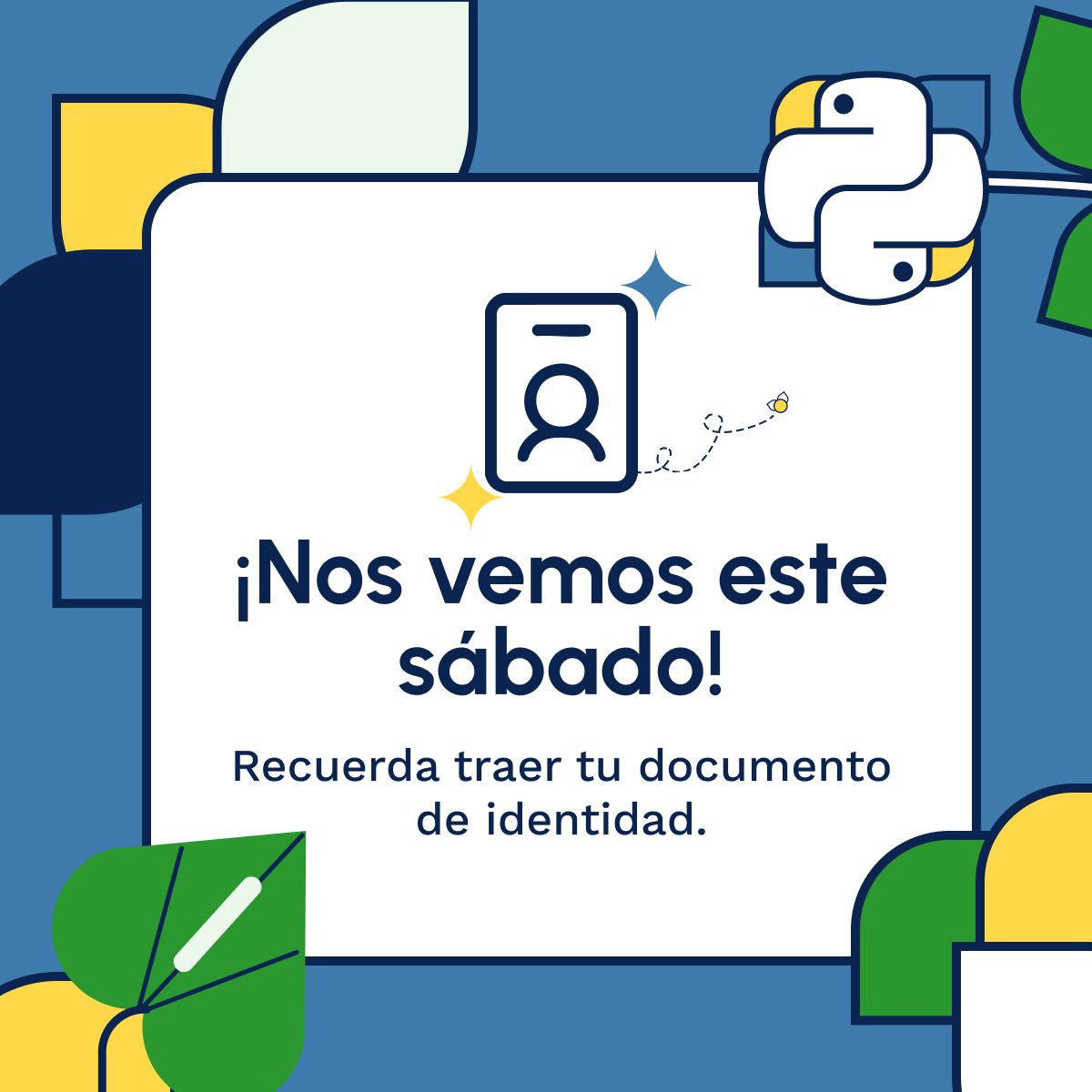 pythoncali's tweet image. Estamos a pocas horas de vivir la experiencia PyDay Cali 2024. No olvides traer tu ticket y tu documento de identidad, este último es indispensable para el ingreso a la Universidad Autónoma de Occidente. Si no alcanzaste a obtener tu ticket puedes seguir el evento vía streaming.