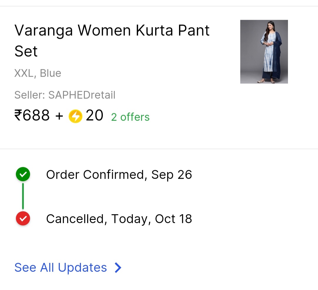 sidhusarvj's tweet photo. @Flipkart just making the customers fool with their sale. I ordered on 26th Sep. Delivery date was 9th Oct. Didn't send the product. Their executive called me to re-order  product and canceled the order after waiting period of more than 20 days. It's on high rates now. https://t.co/Yljt1H4Kmg