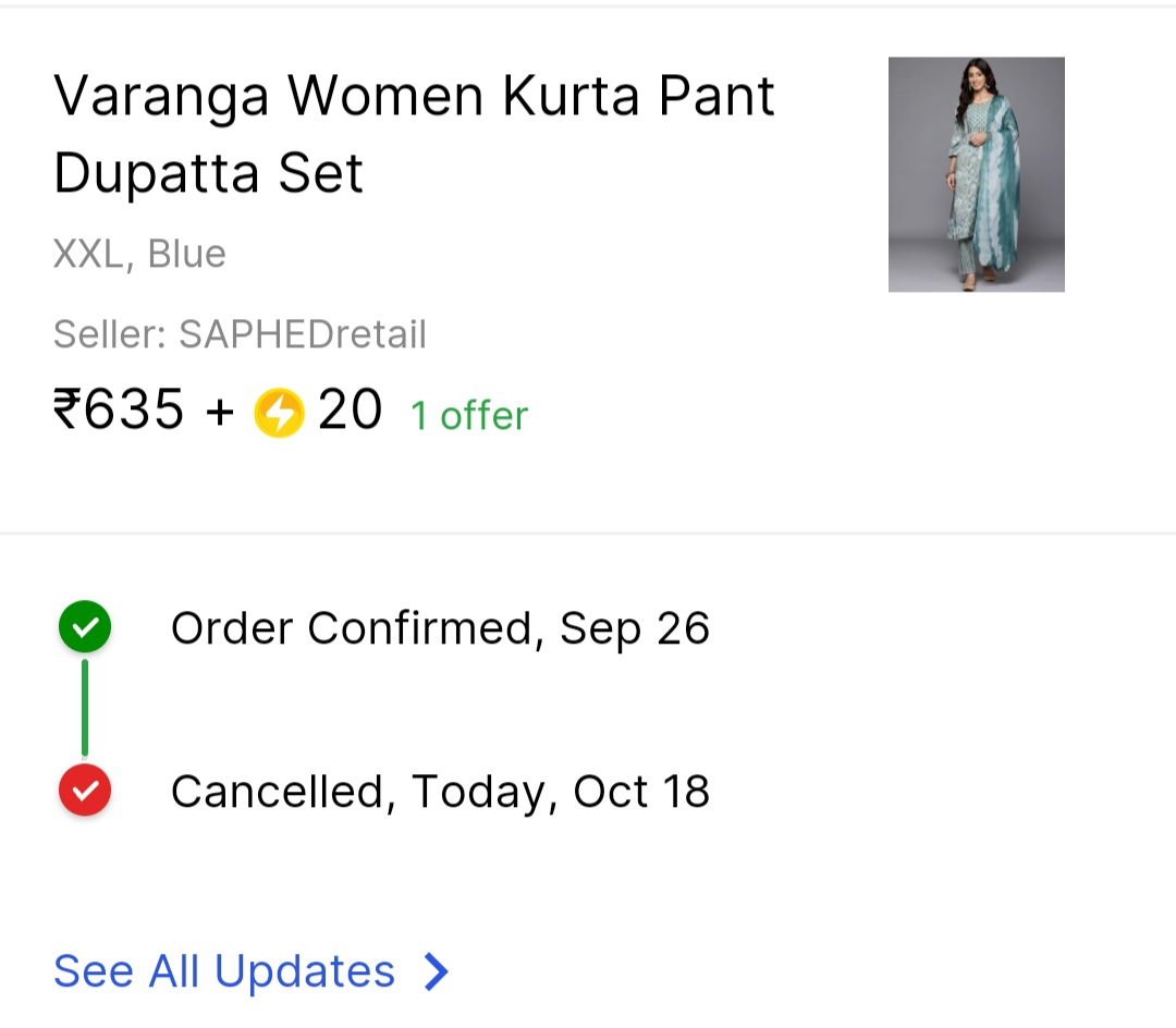 sidhusarvj's tweet photo. @Flipkart just making the customers fool with their sale. I ordered on 26th Sep. Delivery date was 9th Oct. Didn't send the product. Their executive called me to re-order  product and canceled the order after waiting period of more than 20 days. It's on high rates now. https://t.co/Yljt1H4Kmg