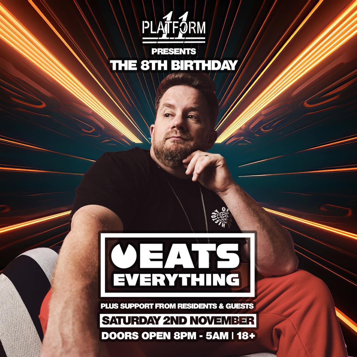 Platform11 (@platform11_) on Twitter photo ⚫️ WE TURN 8 
Join us as we welcome Eats Everything to the valleys on November 2nd for our 8th birthday 
Tickets available from the link below 
skiddle.com/whats-on/Cardi…? ⚫️ WE TURN 8 
Join us as we welcome Eats Everything to the valleys on November 2nd for our 8th birthday 
Tickets available from the link below 
skiddle.com/whats-on/Cardi…?
