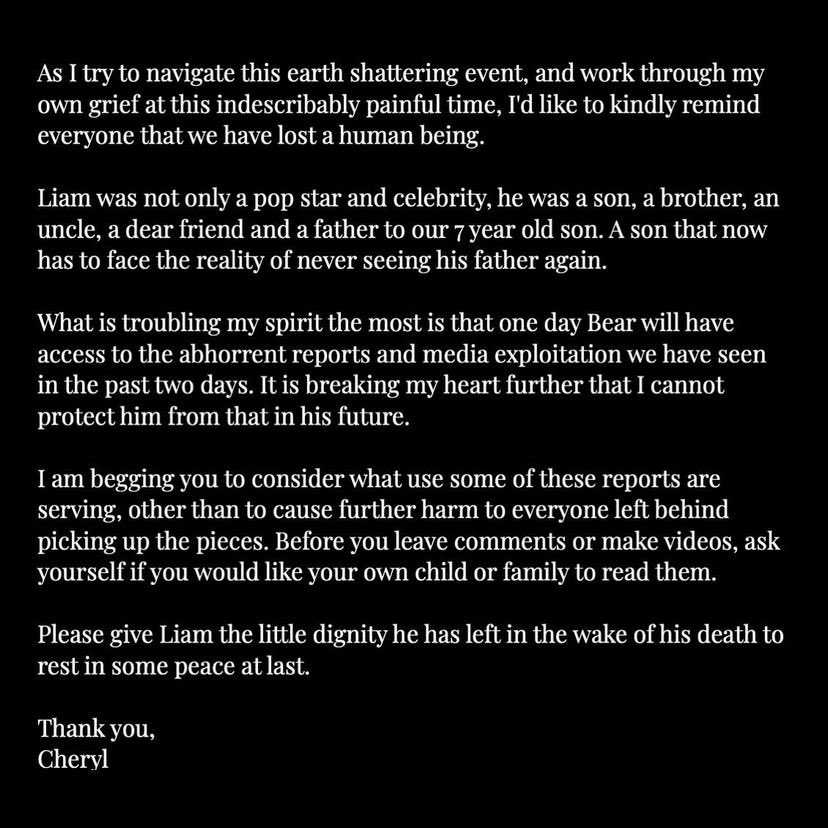 Cheryl’s Tribute to Liam 😢💔