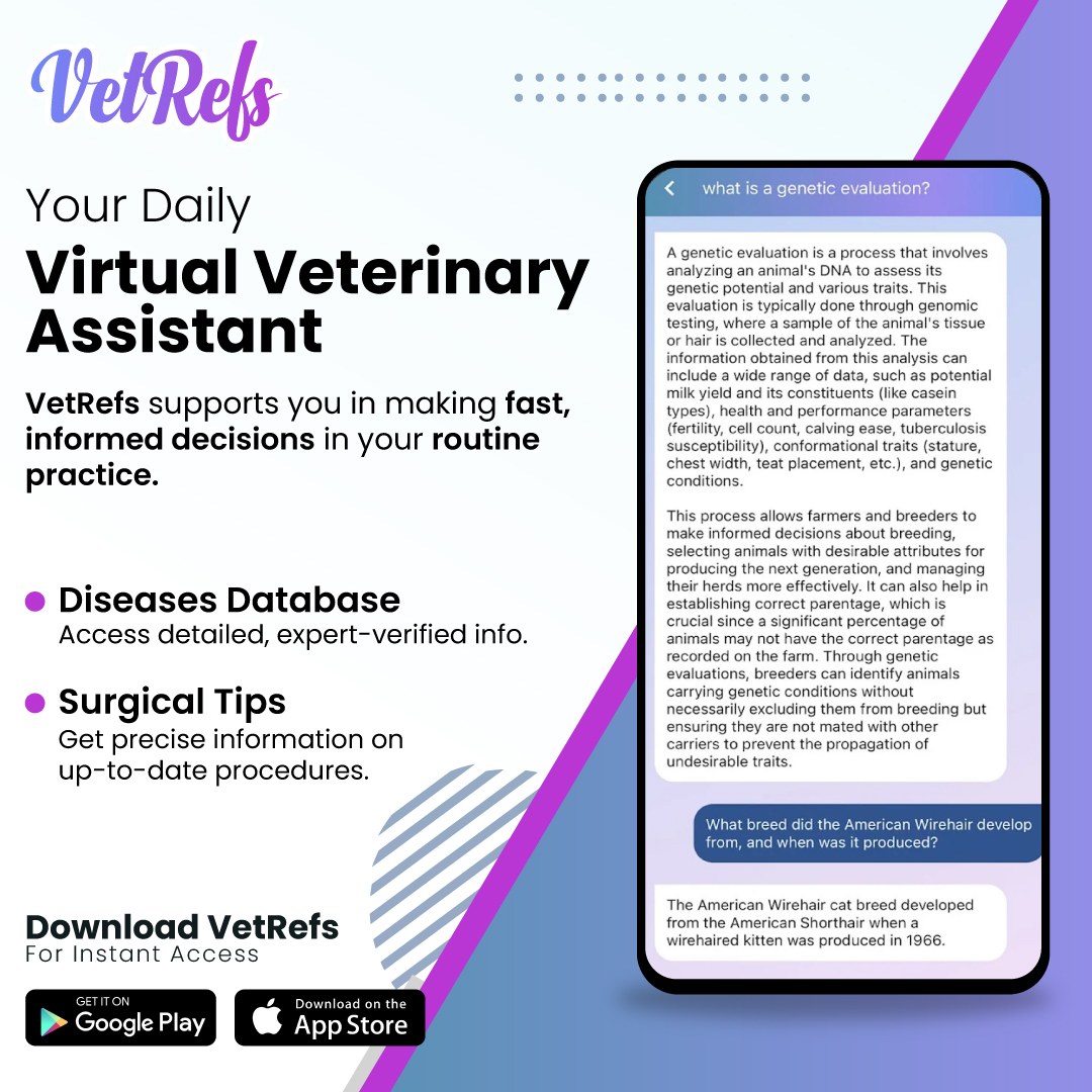VetandTech's tweet image. With VetRefs, you’ll have the ultimate support tool at your fingertips, helping you make fast, informed decisions in your routine practice.

- Diseases Database
- Surgical Tips

Download now:
App Store: apple.co/46znKS7 

#VetRefs #VeterinaryTools #VetTech #VetCare #tools