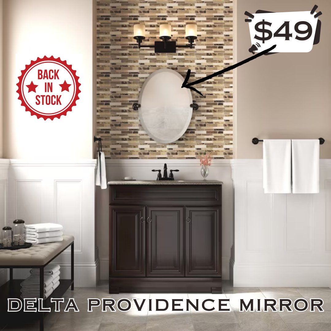 Back in Stock! Delta Providence Mirror for only $49! 🪞

Spruce up your bathroom with the sleek and stylish Delta Providence Mirror—now back in stock at Dynasty Bathrooms! 
dynastybath.com/product/delta-…