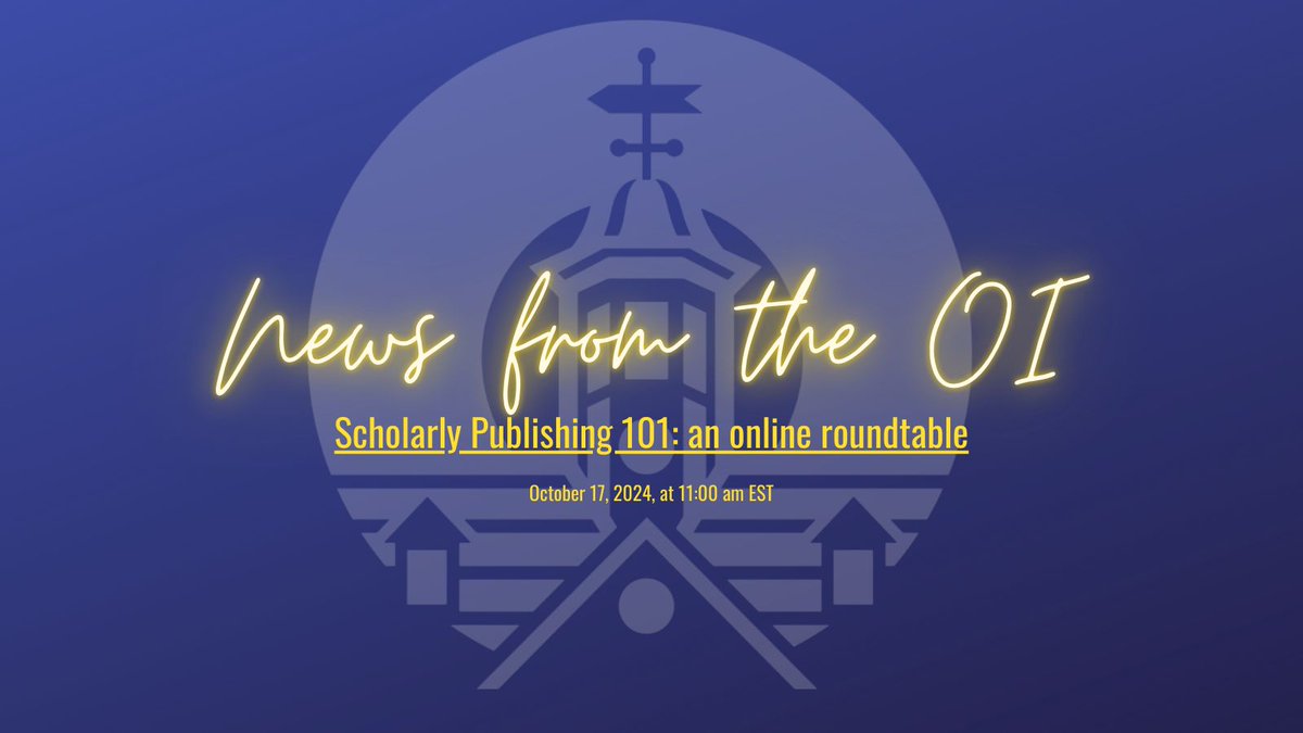 Join us online Oct17 for a Scholarly publishing RT with OI Interim Editor of Books Nicholas Popper, UVA Press's Nadine Zimmerli, Dylan Montanari of U Chicago Press, and Meredith Carroll of Manchester U Press. REGISTER now. oieahc.wm.edu/publications/b…