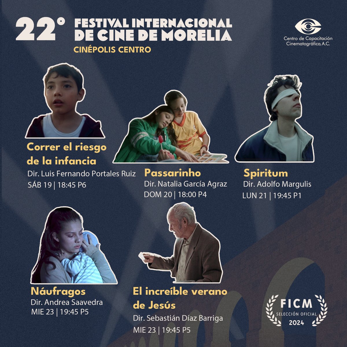CCCMexico's tweet photo. ¡Allá vamos Morelia! @FICM
No te pierdas estos relatos conmovedores que exploran temas universales desde la infancia hasta la tercera edad.

Asómate https://t.co/ctXmQhOvx5

Correr el riesgo de la infancia
Passarinho
Spiritum
El increible verano de Jesús
Naúfragos https://t.co/bMDq9gQUD1