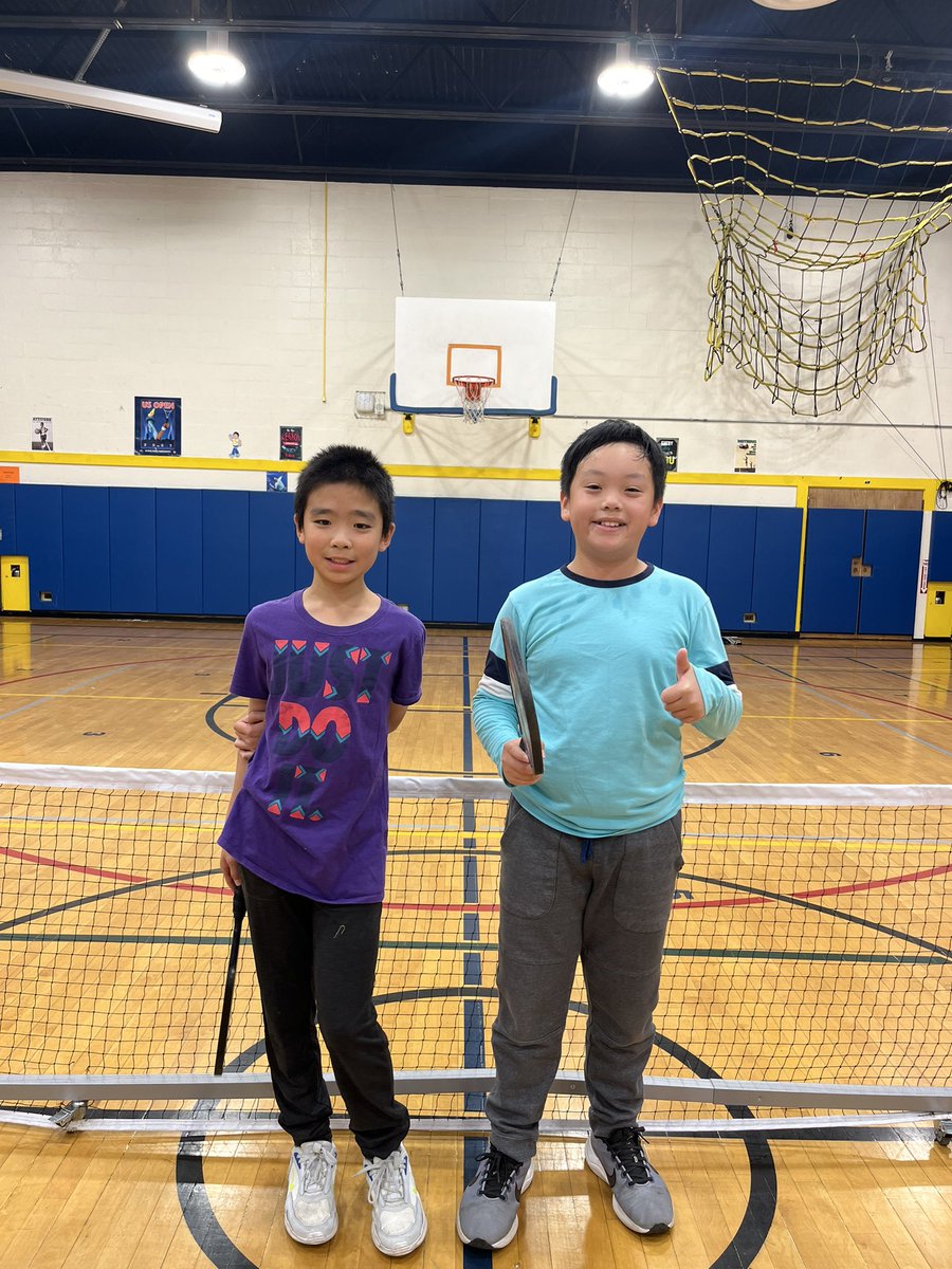 sledge_samantha's tweet photo. Also wrapped up our Pickleball Tournament. Great job to our 4th and 5th grade winners Jayden and Brandon! https://t.co/vxeuxxK348