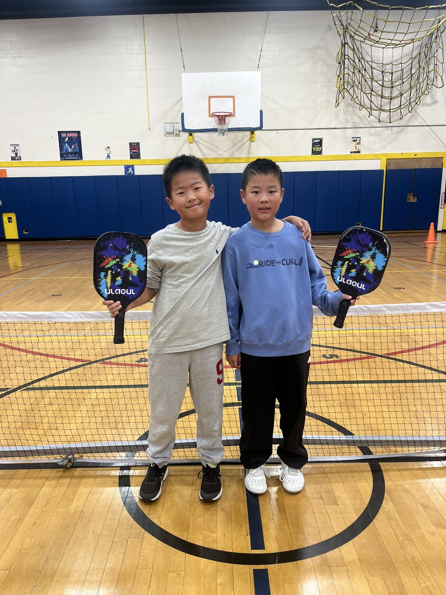 sledge_samantha's tweet photo. Also wrapped up our Pickleball Tournament. Great job to our 4th and 5th grade winners Jayden and Brandon! https://t.co/vxeuxxK348