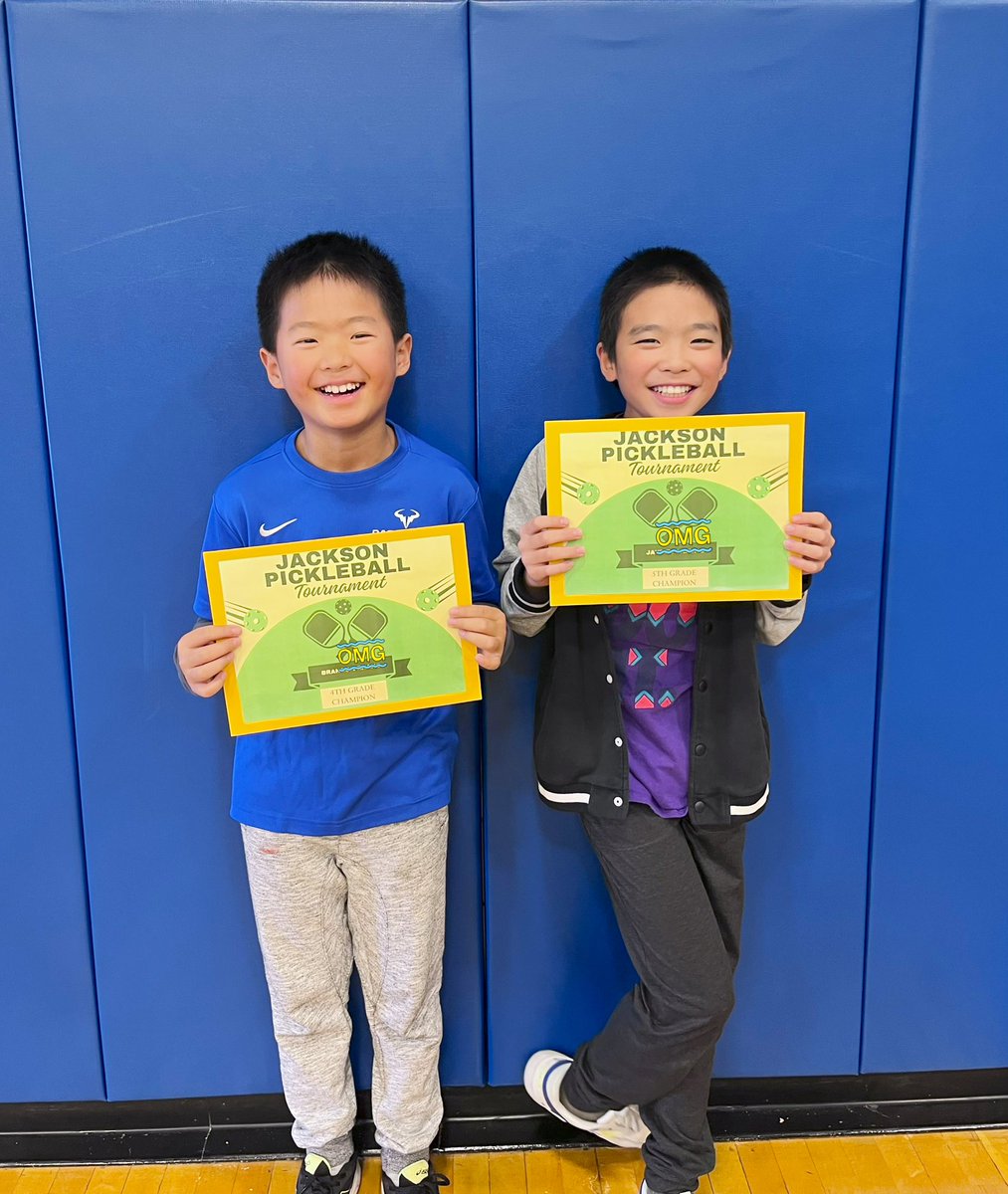 sledge_samantha's tweet photo. Also wrapped up our Pickleball Tournament. Great job to our 4th and 5th grade winners Jayden and Brandon! https://t.co/vxeuxxK348