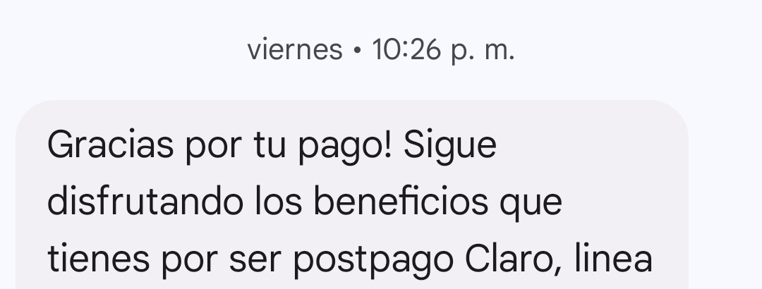 CucuEXgf's tweet photo. En 11/10/24 hice mi pago de Claro, como siempre, muy puntual, tan pronto sale la factura
Y el día de ayer, 17/10/24 recibí 6 msjs, 4 de ellos el mismo minuto, pidiendome que pagara la factura y si ya estaba paga, que hiciera caso omiso. @ClaroColombia
Le paras al spam? Por fa? https://t.co/8YNn4xitlV