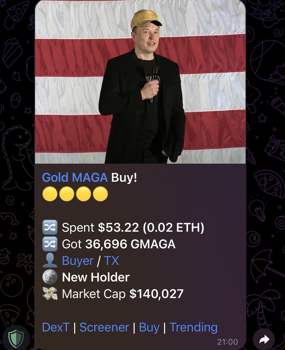 <a href="/dogeofficialceo/">Sir Doge of the Coin ⚔️</a> Golden MAGA = $GMAGA 🤝

dextools.io/app/en/token/g…