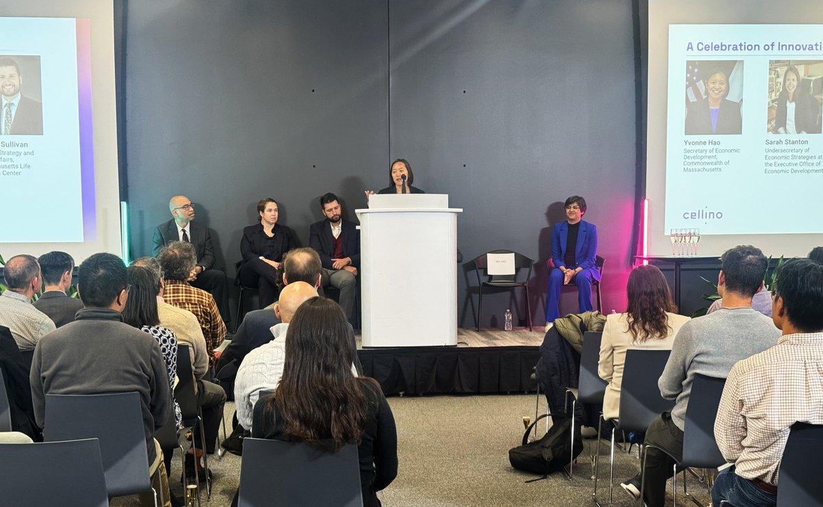 CellinoBio's tweet photo. 🌟 Honored to welcome Sec. Yvonne Hao (@masseoed) and leadership from @MALifeSciences to celebrate our $25M @ARPA_H award! They left us with inspiring words on the importance of perseverance as we build our autonomous #biomanufacturing tech to scale personalized medicines. https://t.co/37wari6PtF