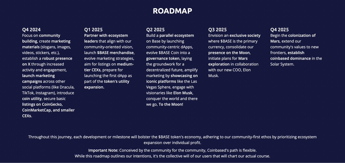 BASE_CoinBased's tweet image. Guess what? We&apos;ve updated our roadmap!
Sorry it took a bit, but it&apos;s all there now at coinbasedofficial.com.
Go check out where we&apos;re headed next!

Always stay @base’d fam, CoinGecko next, stay tuned for more updates on what we&apos;re cooking up!

#coinbased $BASE…