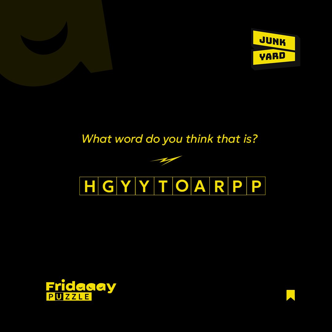 UseJunkyard's tweet photo. Unscramble!
#junkyard https://t.co/DHTFZXc4JK