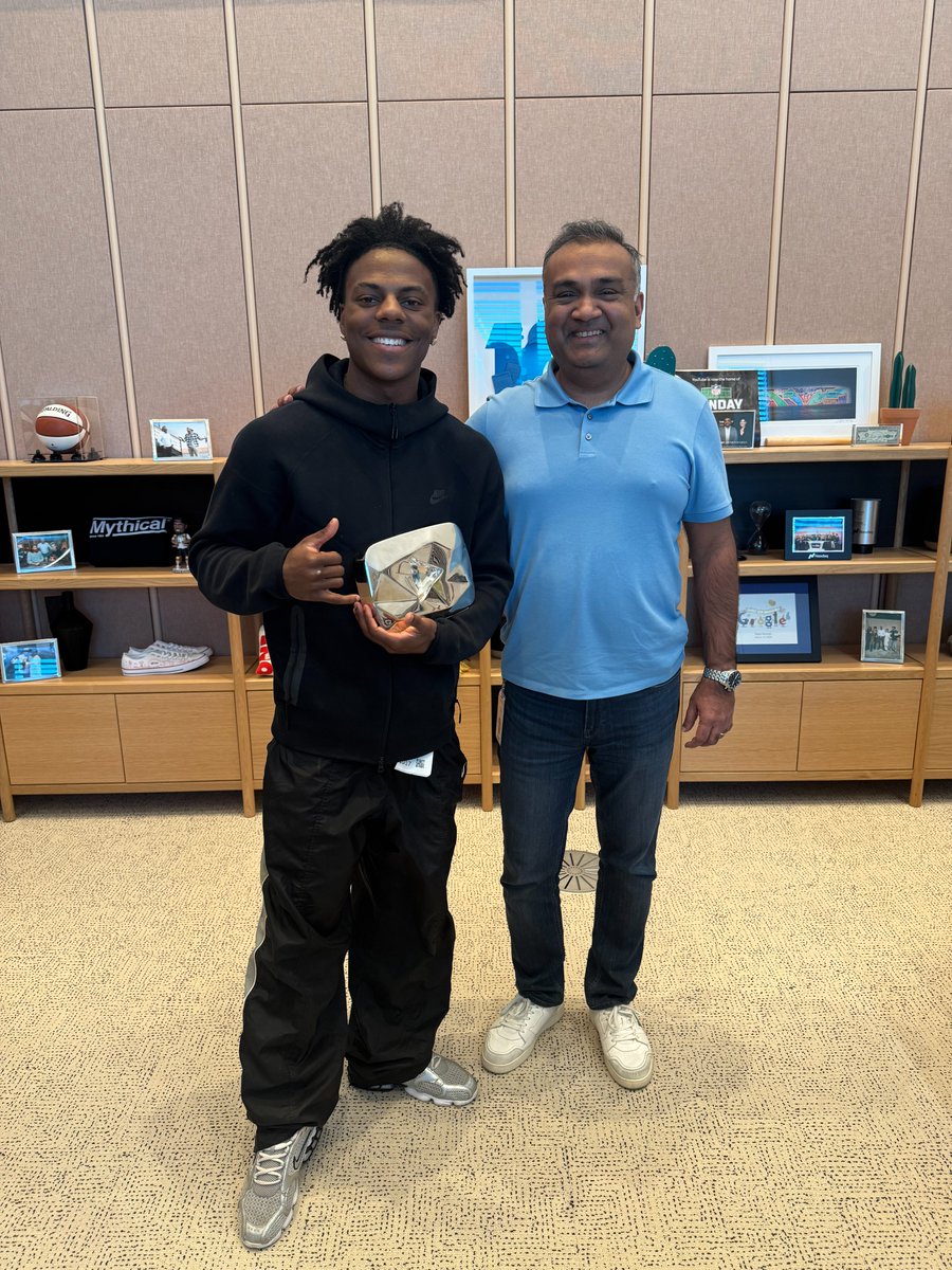 .<a href="/ishowspeedsui/">Speed⭐️</a>, good to see you at YouTube HQ! We'll get to work on your 100M creator award… 👀