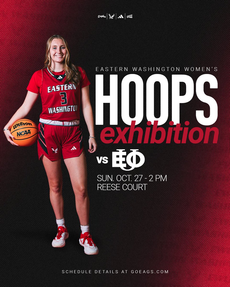 EWUWBB's tweet photo. COLLEGE #HOOPS IS BACK! The defending @bigskyconf champs are back on the court Sunday, October 27th (2 PM) at Reese Court for an exhibition versus @eouathletics / @eouwbb. The game is FREE to attend so come out and support your @ewuwbb team! https://t.co/5qQt0qMz9h