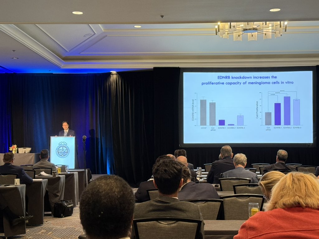 Akash Patel (@akashjp330) on Twitter photo <a href="/AlbertHKimMDPhD/">Albert H. Kim</a> giving a riveting talk about multiply recurrent meningiomas at the Academy meeting. These are worst meningiomas, they have no treatment and this is the kind of work we need to get to the bottom of this problem. <a href="/WashUNeurosurg/">WashU Med Taylor Family Department of Neurosurgery</a> <a href="/S__Pugazenthi/">Sangami Pugazenthi</a> <a href="/AlbertHKimMDPhD/">Albert H. Kim</a> giving a riveting talk about multiply recurrent meningiomas at the Academy meeting. These are worst meningiomas, they have no treatment and this is the kind of work we need to get to the bottom of this problem. <a href="/WashUNeurosurg/">WashU Med Taylor Family Department of Neurosurgery</a> <a href="/S__Pugazenthi/">Sangami Pugazenthi</a>