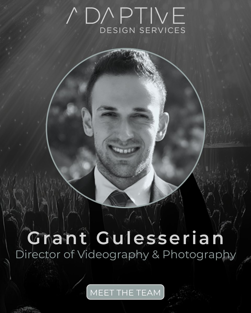 DesignAdaptive's tweet image. Meet Grant Gulesserian, Director of Videography &amp;amp; Photography at Adaptive Design Services.

#MeetTheTeam #Videography #Photography #DroneTechnology #CreativeProfessionals #AdaptiveDesignServices #LosAngelesCreatives #Cinematography #CommercialPhotography