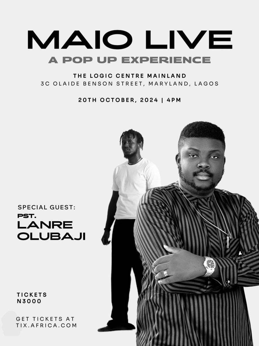maiomusic_'s tweet photo. My PASTOR!
The very Pastor Lanre Olubaji @Lanreinchrist1 will be live as our special guest! I can’t wait!😭✊🏾🔥
Let’s goooooooooooooooooo
Have you gotten your ticket? They’re almost sold out o!
#maiolive #maio https://t.co/35PKv11P2u