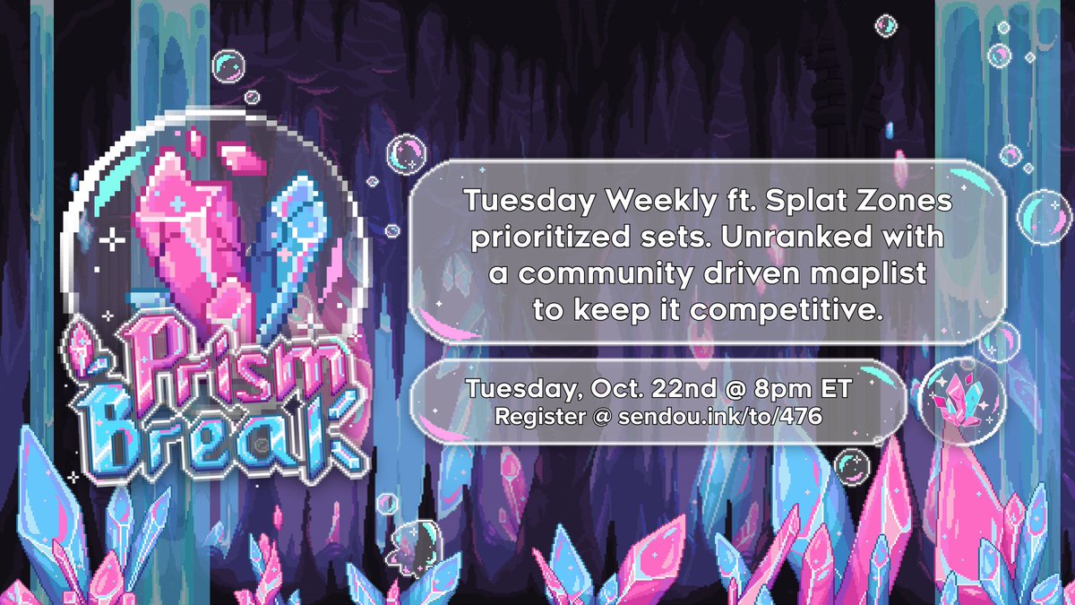 I love running tournaments I love playing the game I love when people sign up for PRISM BREAK and I love when it goes SMOOTHLY anyone else remember that Sign up for next week, Tuesday at 8pm ET <3