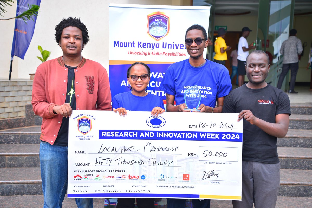 gdsc_mku's tweet photo. The hackathon that happened  this week was a great success.Thank you to the organizers , sponsors and innovators that made this week great.Thank you @MountKenyaUni for  creating such an inspiring space to come up with innovations.
#hackathon
#MKUinnovationweek https://t.co/fsW9U91QKz